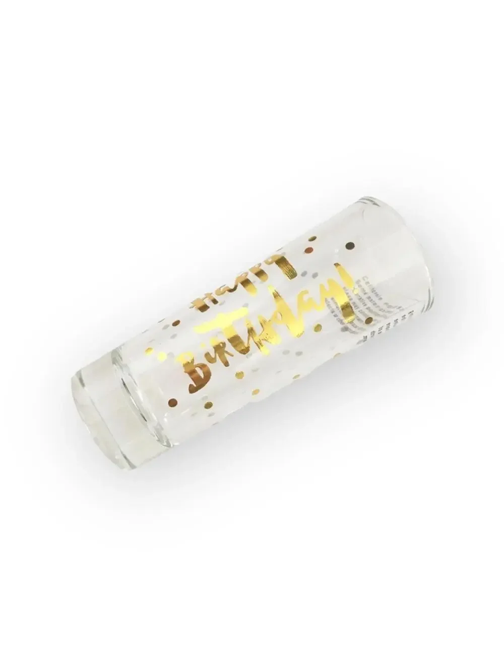 new Slant ✶ Happy Birthday Shot Glass Set2 ✶ Double Shot Glasses ✶ Gold Foil ✶
